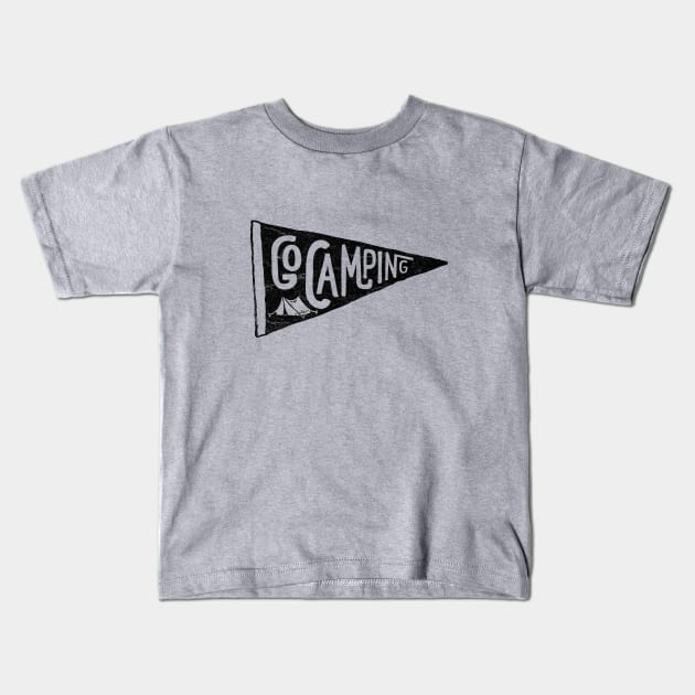 GO CAMPING Kids T-Shirt by cabinsupply